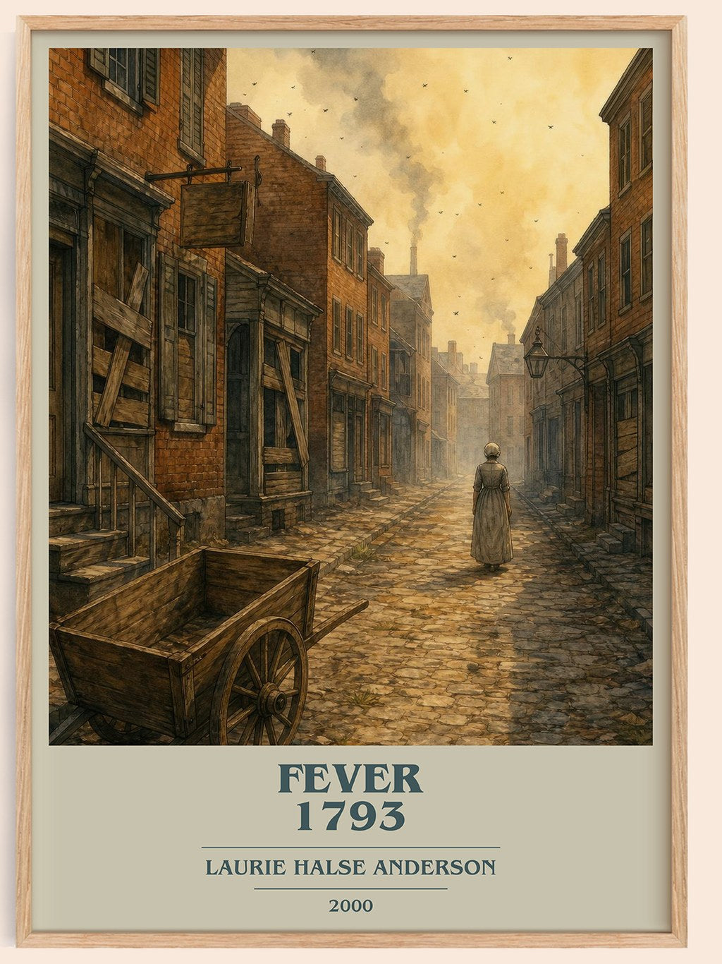 Fever 1793 book cover book poster by Laurie Halse Anderson – framed literary art print