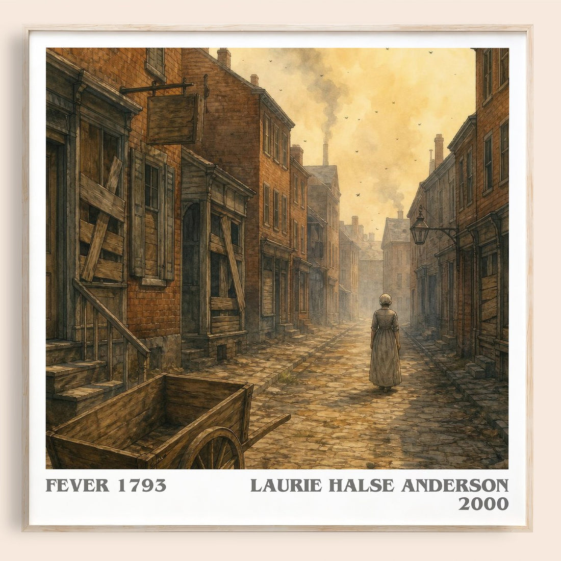Fever 1793 literary book poster by Laurie Halse Anderson – framed literary art print
