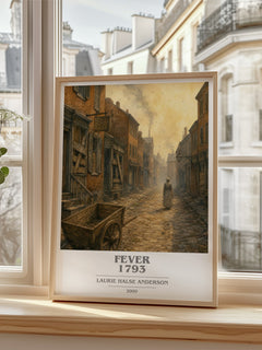 Fever 1793 book cover poster colour and style options – Laurie Halse Anderson book art