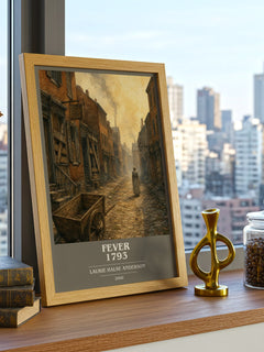 Fever 1793 book cover print framed by window – literary home decor