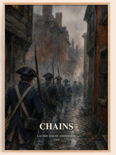 Chains watercolour book poster by Laurie Halse Anderson – framed literary art print