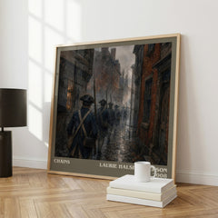 Chains literary print framed by window – literary home decor