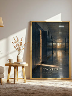 Twisted watercolour print in frame leaning in hallway – young adult wall art