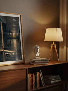 Twisted watercolour print on bookshelf – Laurie Halse Anderson fan gift