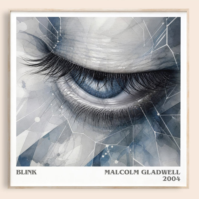 Blink literary book poster by Malcolm Gladwell – framed literary art print