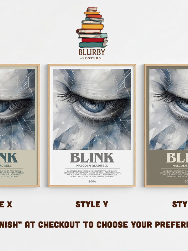 Blink bookish print in frame leaning in hallway – non fiction wall art