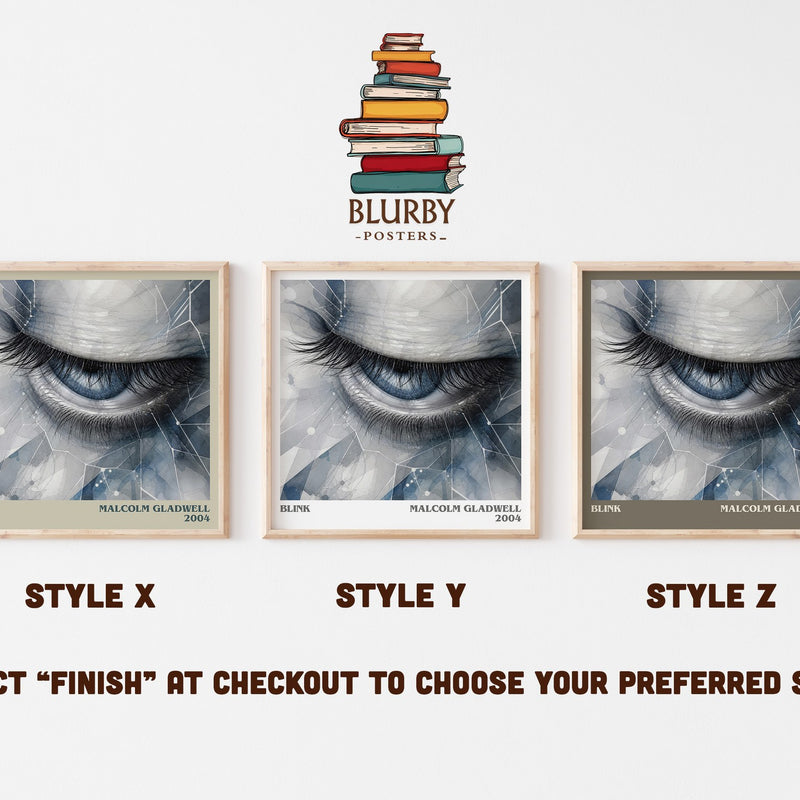 Blink literary print in frame leaning in hallway – non fiction wall art