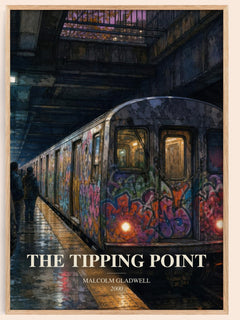 The Tipping Point watercolour book poster by Malcolm Gladwell – framed literary art print