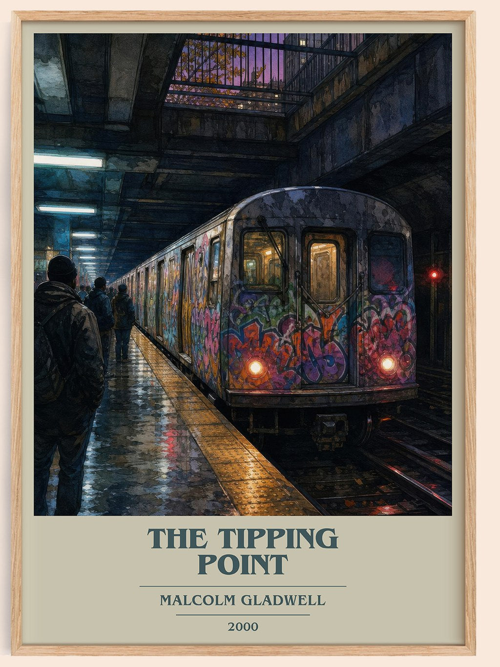 The Tipping Point book cover book poster by Malcolm Gladwell – framed literary art print