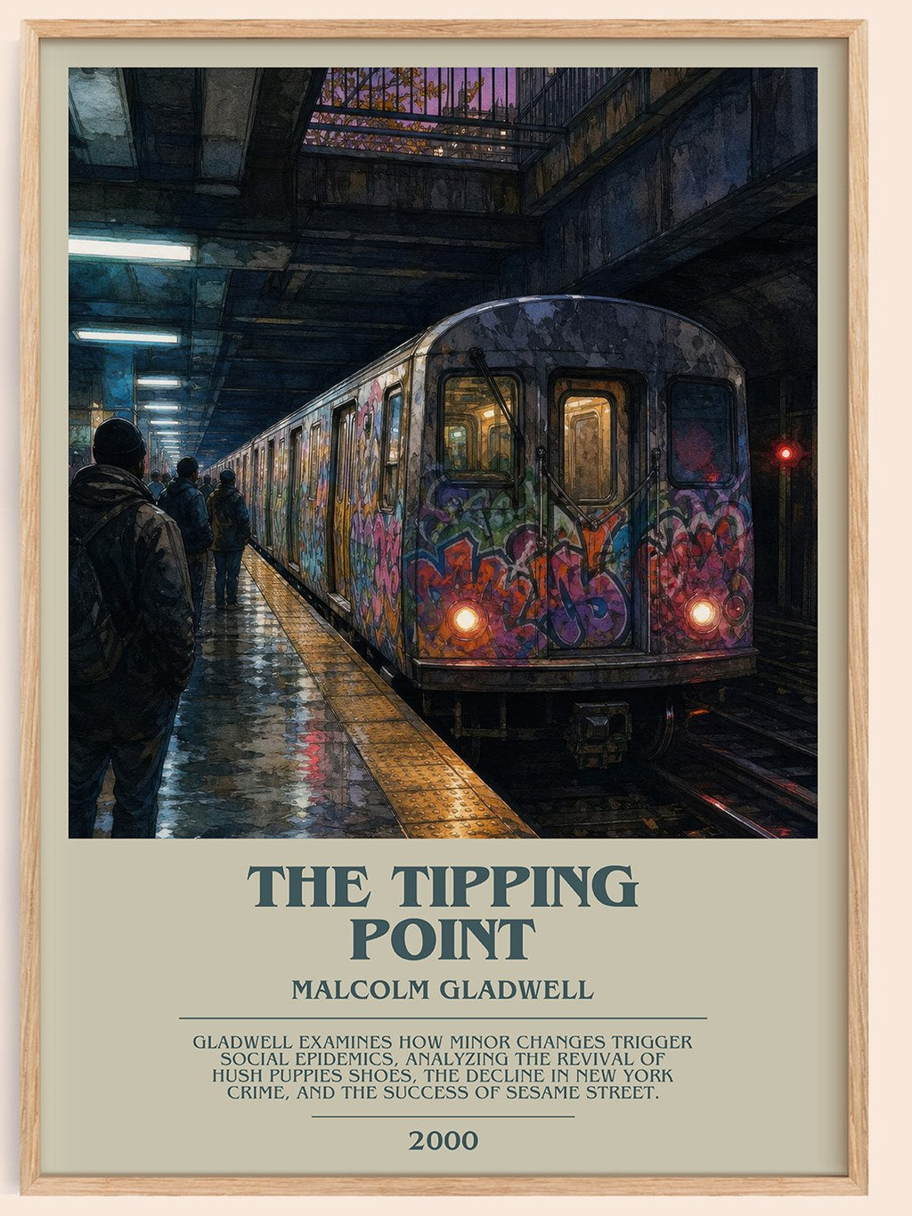 The Tipping Point bookish book poster by Malcolm Gladwell – framed literary art print