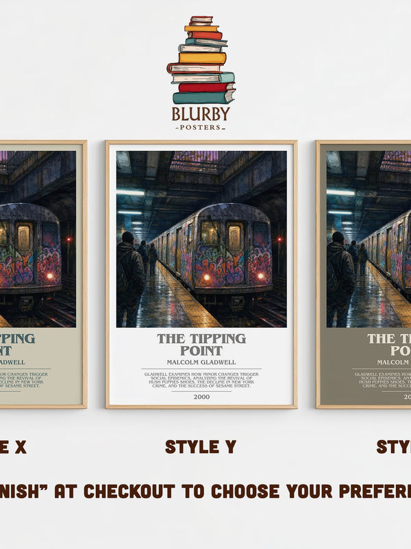 The Tipping Point bookish print in frame leaning in hallway – non fiction wall art