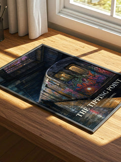 The Tipping Point watercolour book poster framed on wall – non fiction wall art