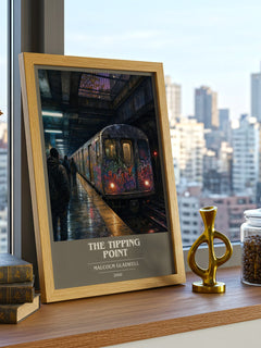 The Tipping Point book cover print framed by window – literary home decor