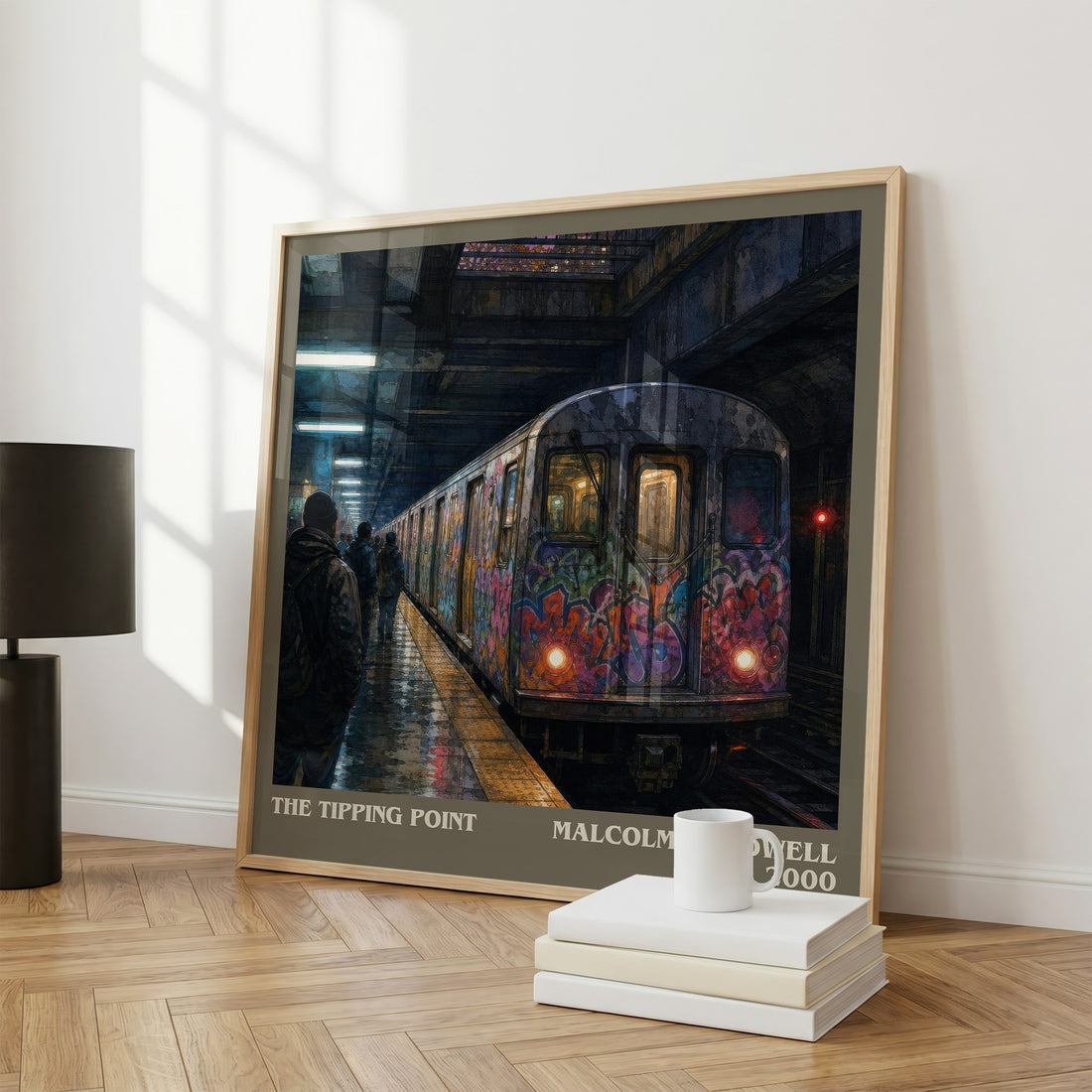 The Tipping Point literary print framed by window – literary home decor