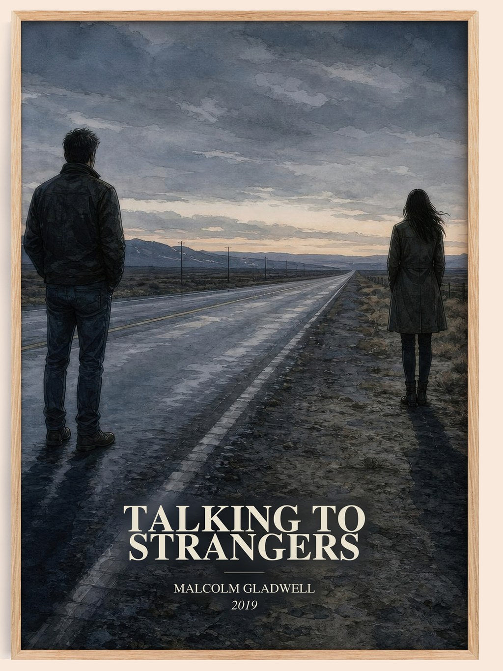 Talking to Strangers watercolour book poster by Malcolm Gladwell – framed literary art print