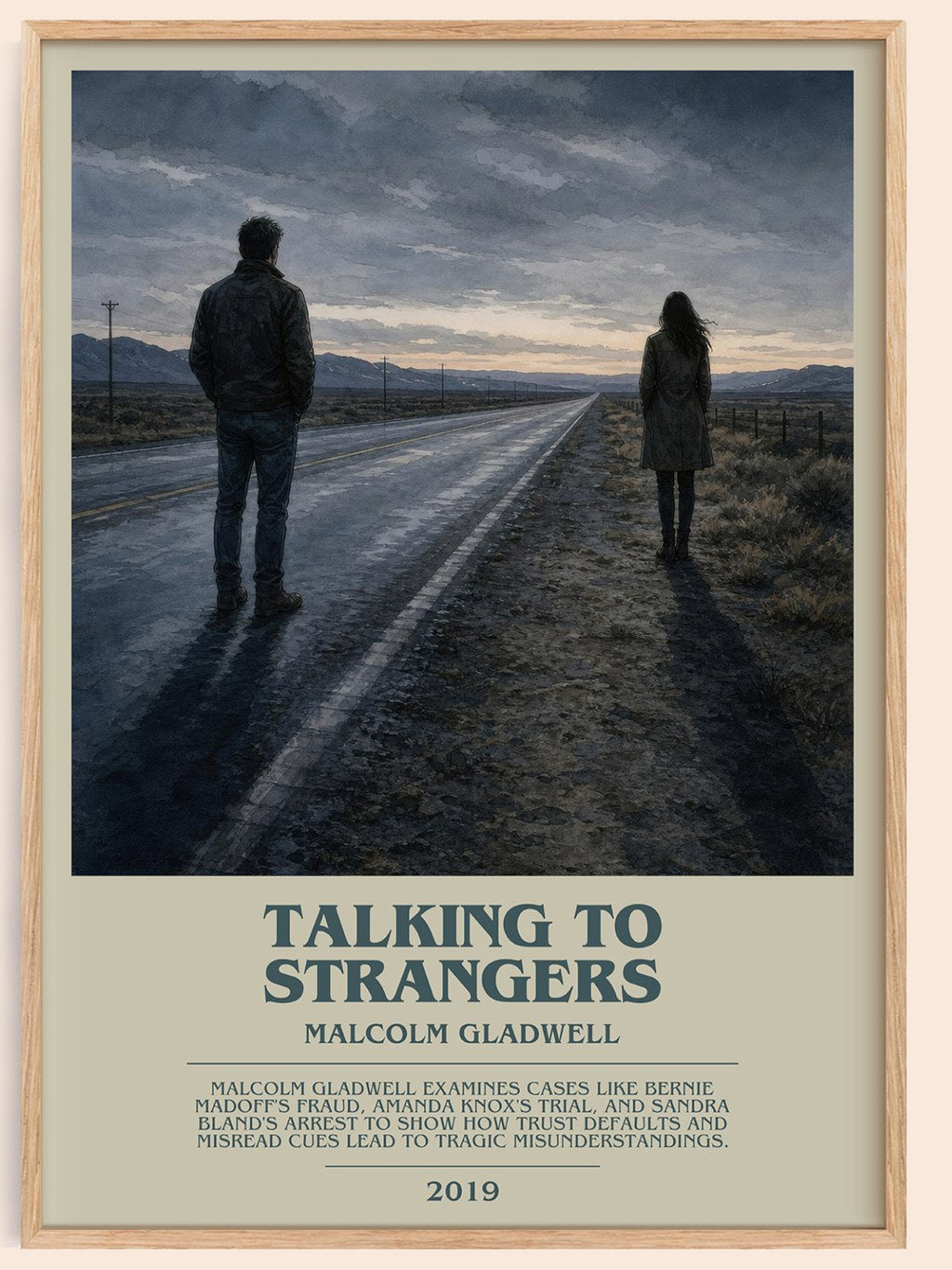 Talking to Strangers bookish book poster by Malcolm Gladwell – framed literary art print