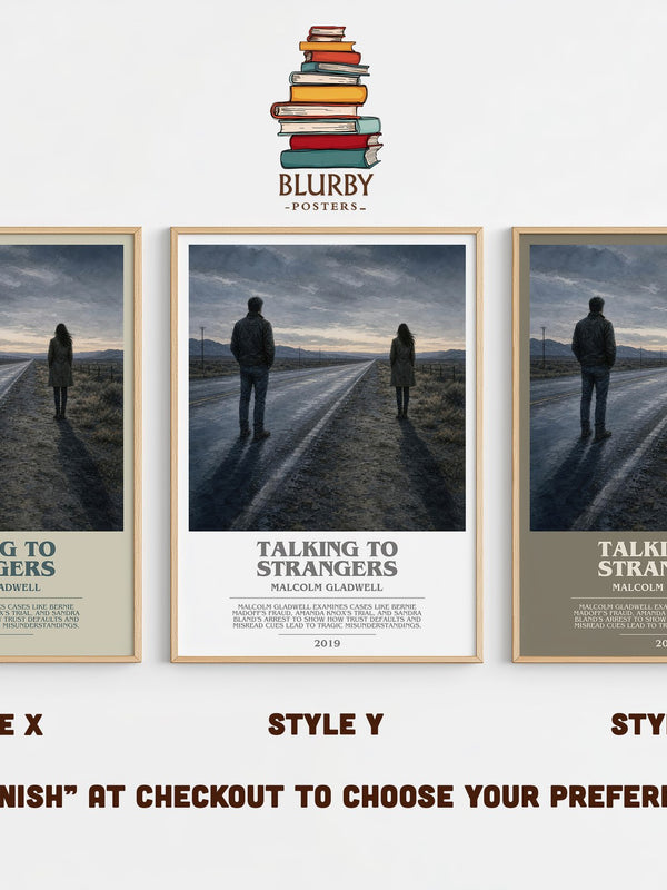 Talking to Strangers bookish print in frame leaning in hallway – non fiction wall art
