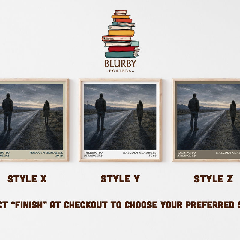 Talking to Strangers literary print in frame leaning in hallway – non fiction wall art