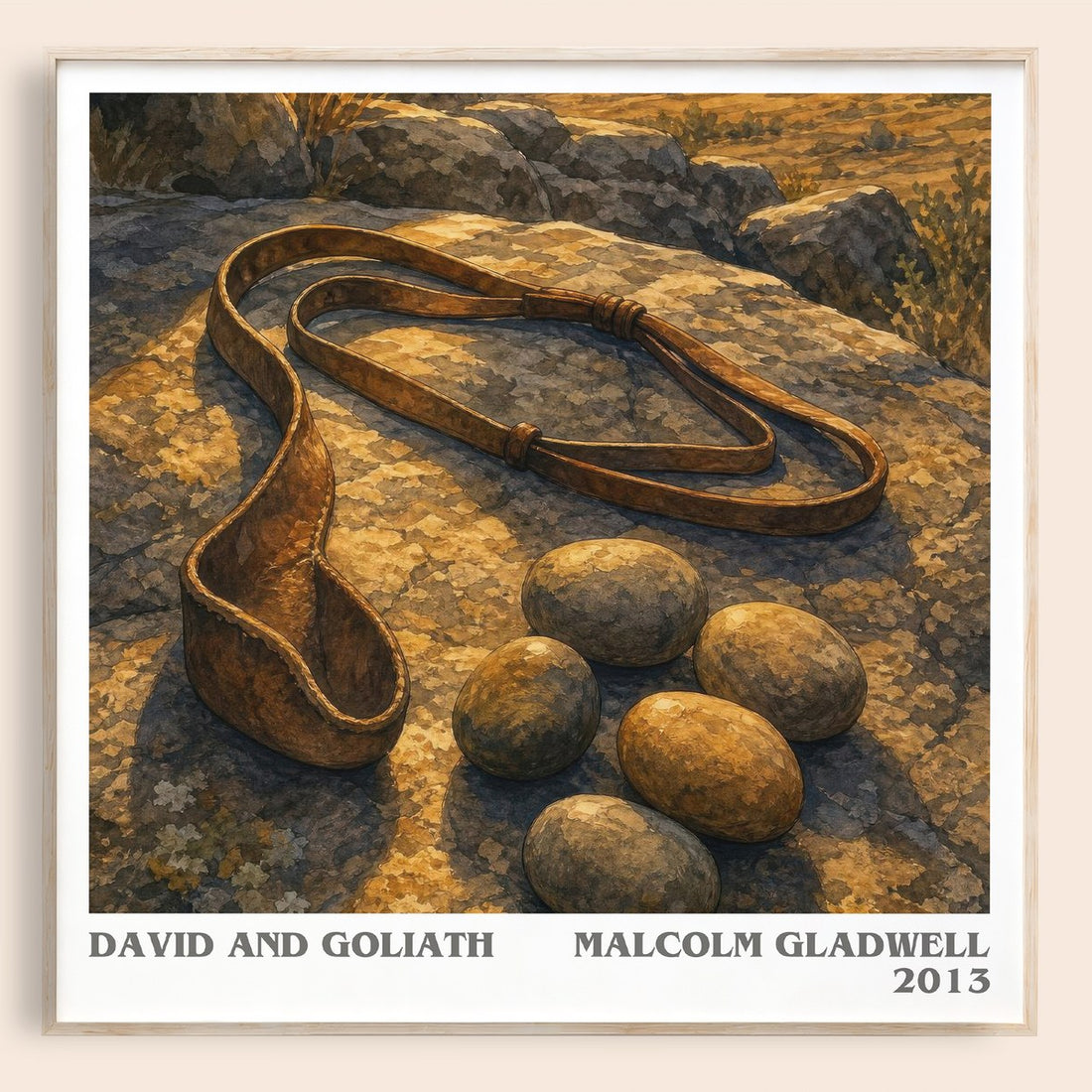 David and Goliath literary book poster by Malcolm Gladwell – framed literary art print