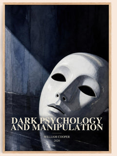 Dark Psychology and Manipulation watercolour book poster by William Cooper – framed literary art print