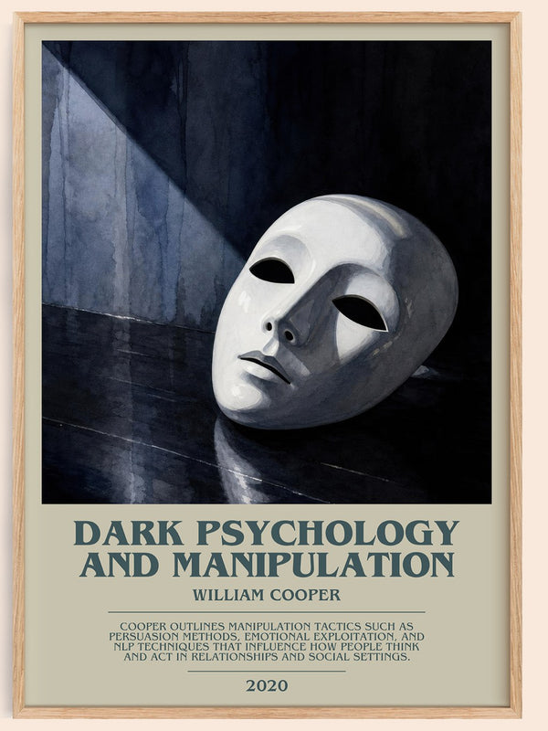 Dark Psychology and Manipulation bookish book poster by William Cooper – framed literary art print