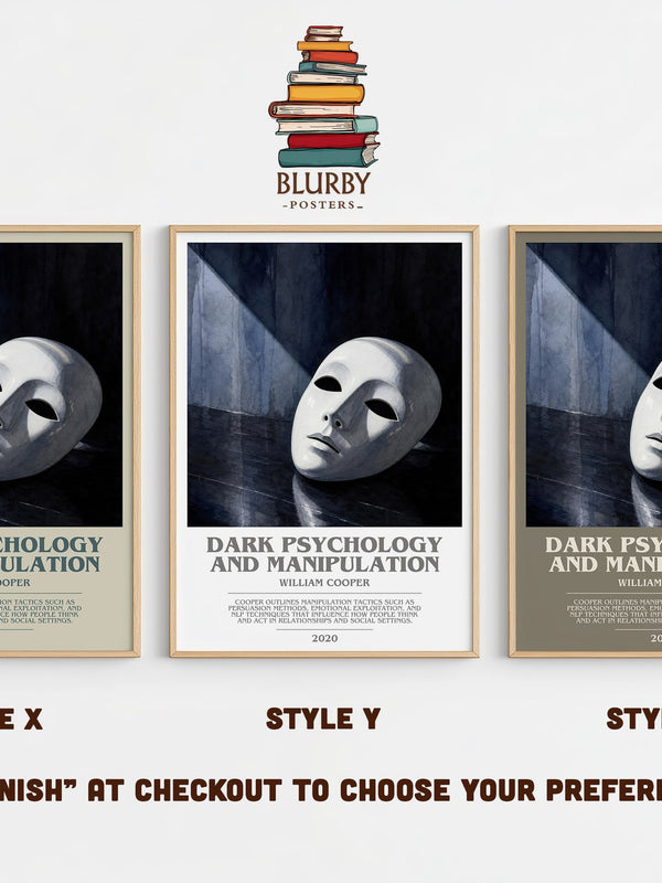Dark Psychology and Manipulation bookish print in frame leaning in hallway – non fiction wall art