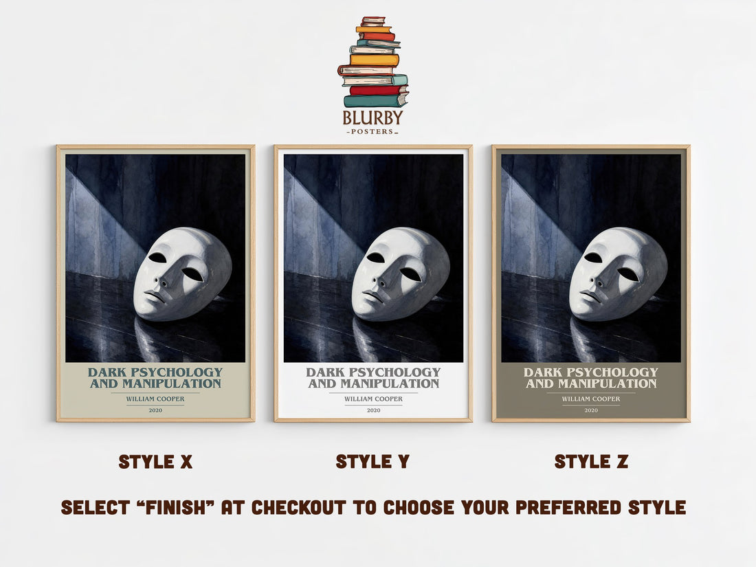 Dark Psychology and Manipulation book cover print in frame leaning in hallway – non fiction wall art (mockup)
