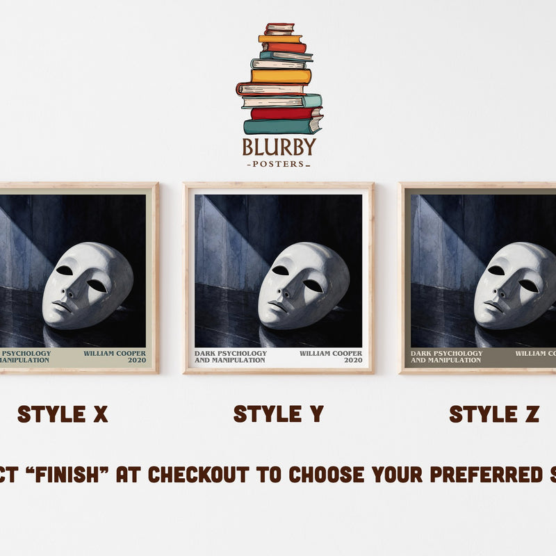 Dark Psychology and Manipulation literary print in frame leaning in hallway – non fiction wall art