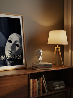 Dark Psychology and Manipulation watercolour print on bookshelf – William Cooper fan gift