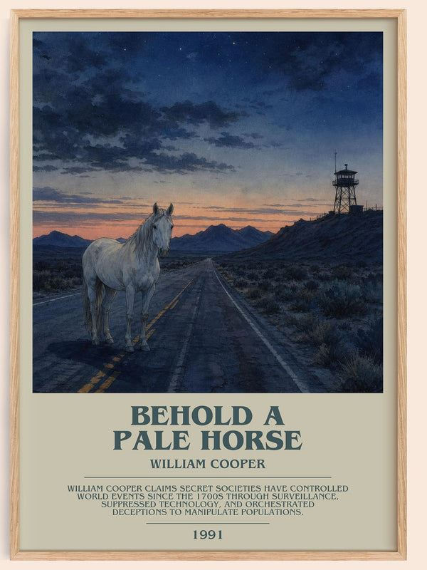 Behold a Pale Horse bookish book poster by William Cooper – framed literary art print
