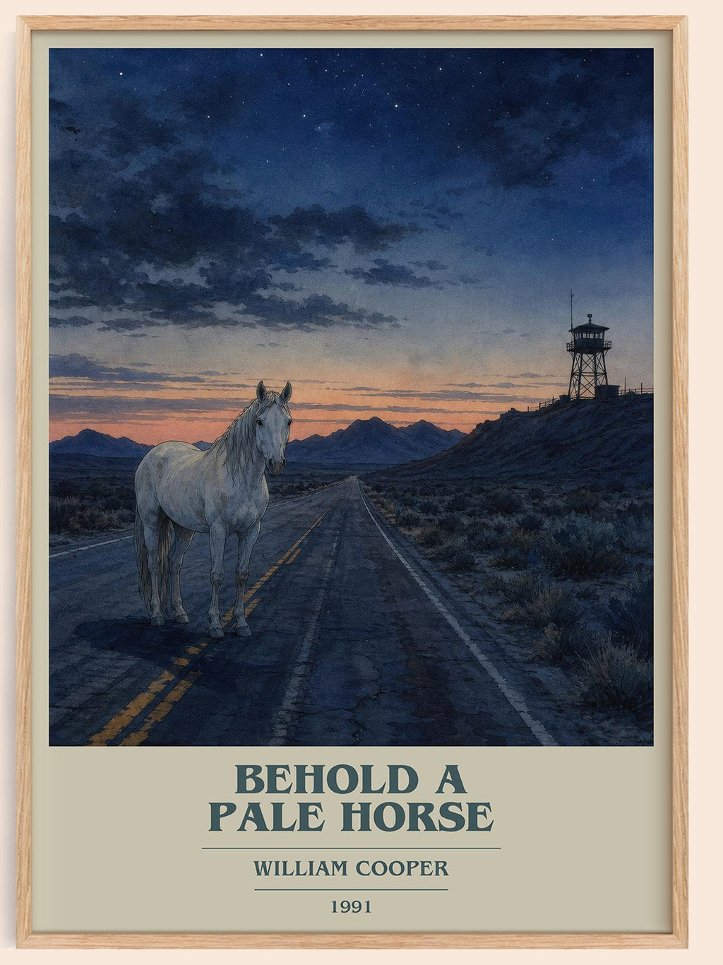 Behold a Pale Horse book cover book poster by William Cooper – framed literary art print