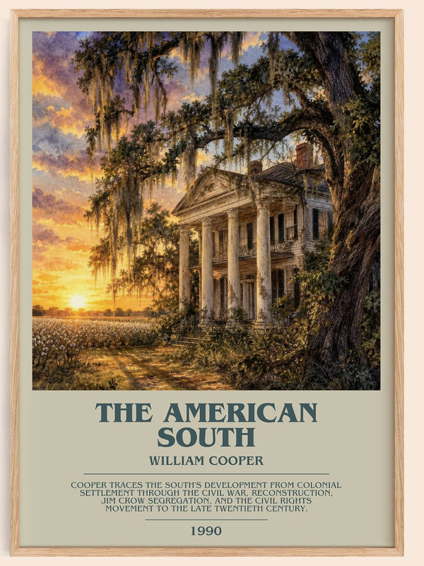 The American South bookish book poster by William Cooper – framed literary art print