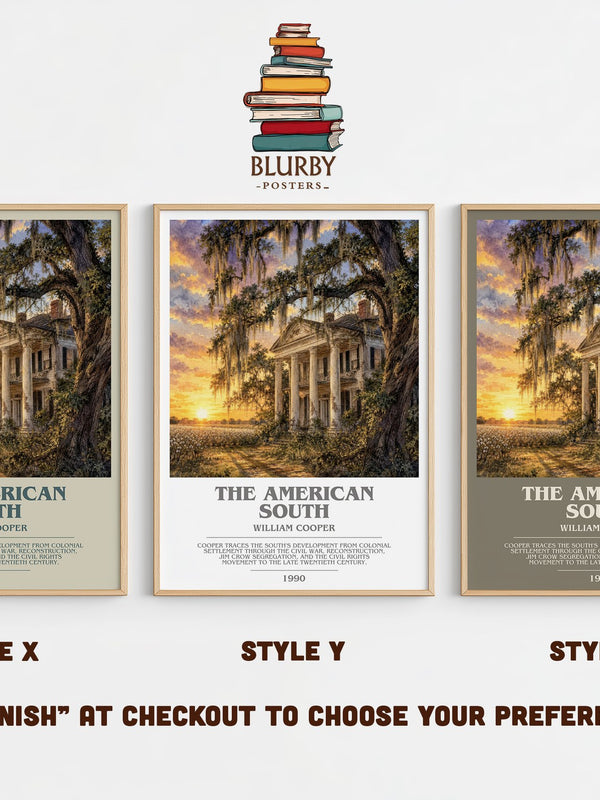 The American South bookish print in frame leaning in hallway – non fiction wall art