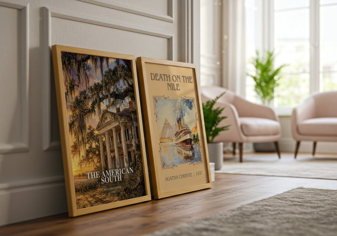 The American South watercolour print framed by window – literary home decor