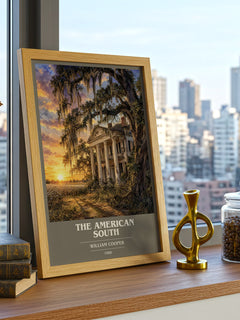 The American South book cover print framed by window – literary home decor