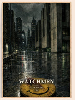 Watchmen watercolour book poster by Alan Moore – framed literary art print
