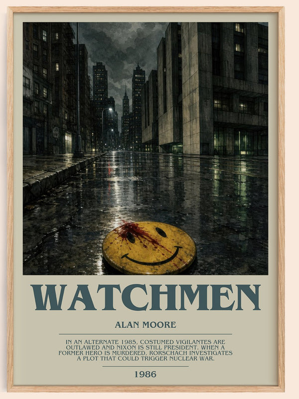 Watchmen bookish book poster by Alan Moore – framed literary art print