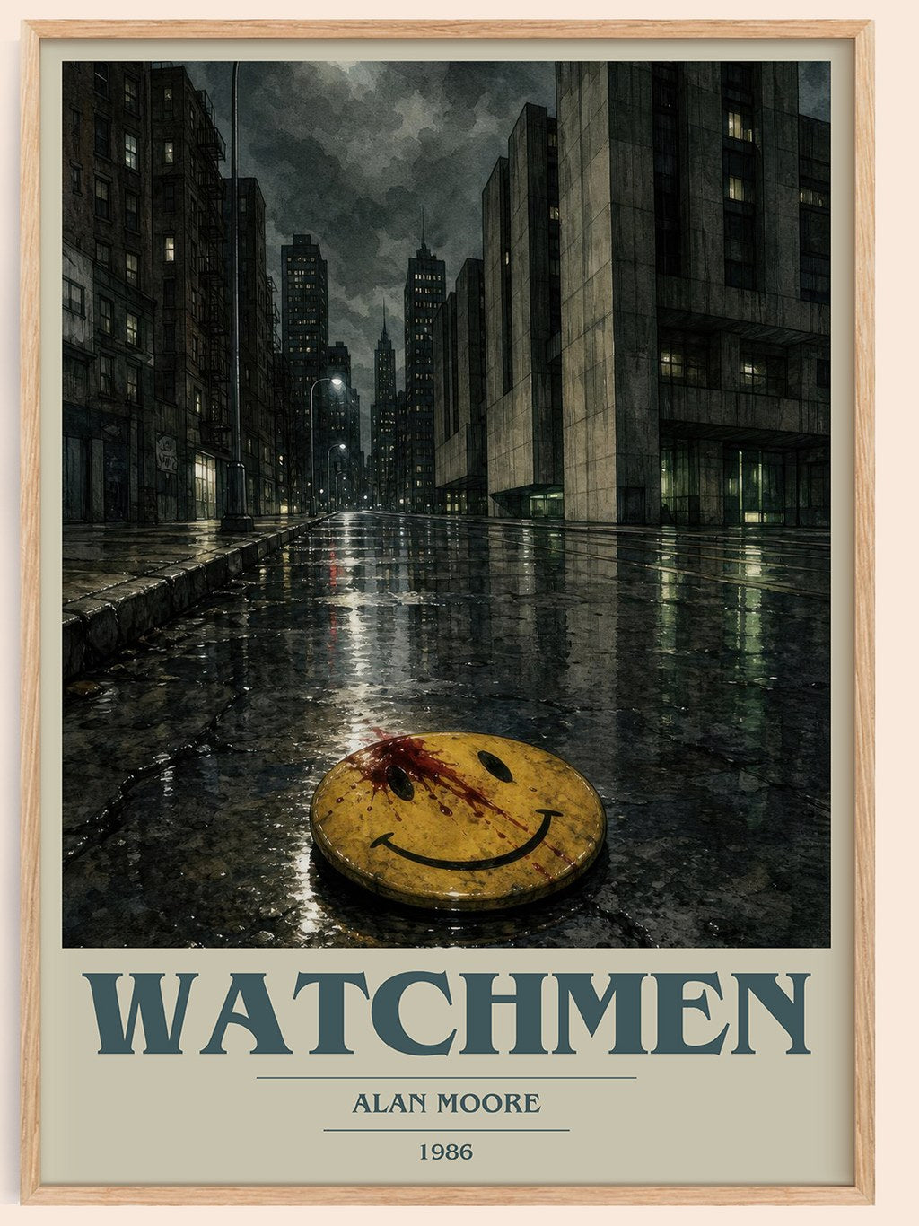 Watchmen book cover book poster by Alan Moore – framed literary art print