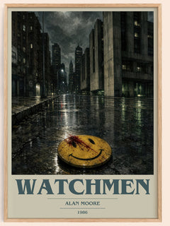 Watchmen book cover book poster by Alan Moore – framed literary art print