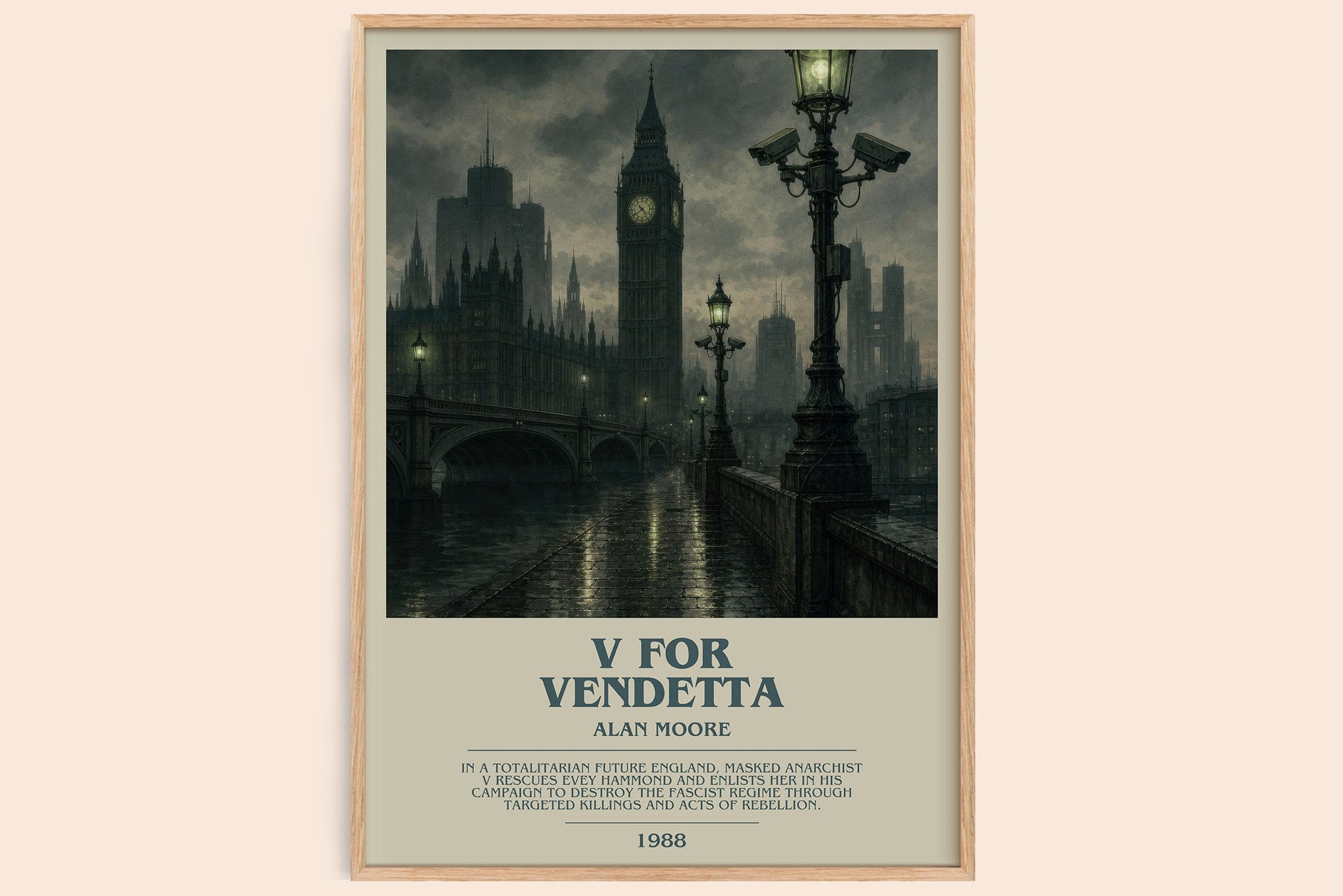 V for Vendetta Bookish Wall Art by Alan Moore