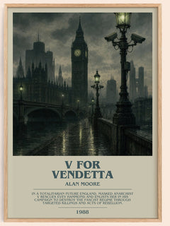 V for Vendetta bookish book poster by Alan Moore – framed literary art print
