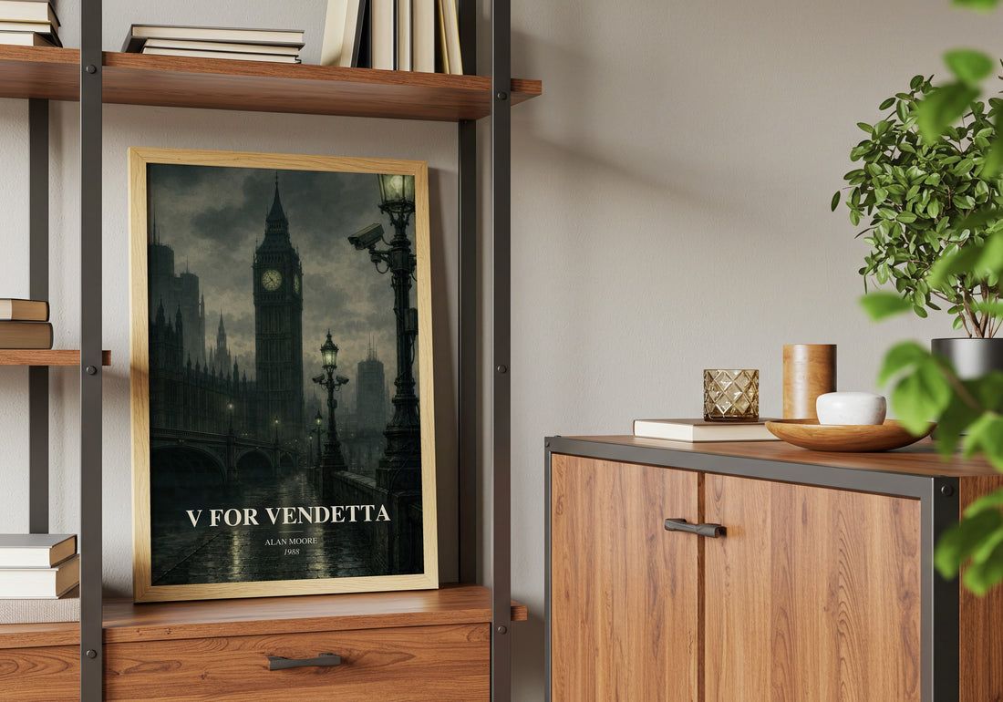 V for Vendetta book watercolour illustration paper finish options – matte satin gloss