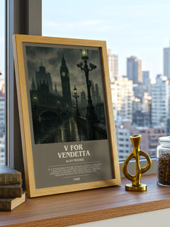 V for Vendetta bookish print framed by window – literary home decor