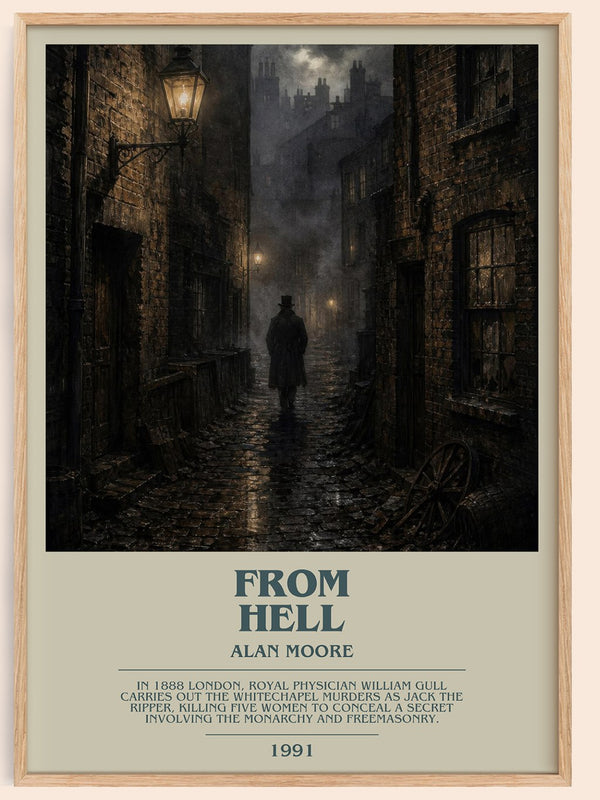 From hell bookish book poster by Alan Moore – framed literary art print