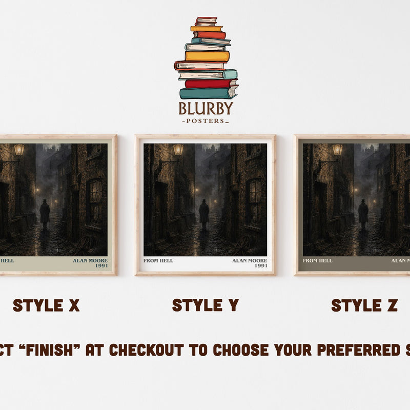 From hell literary print in frame leaning in hallway – horror wall art