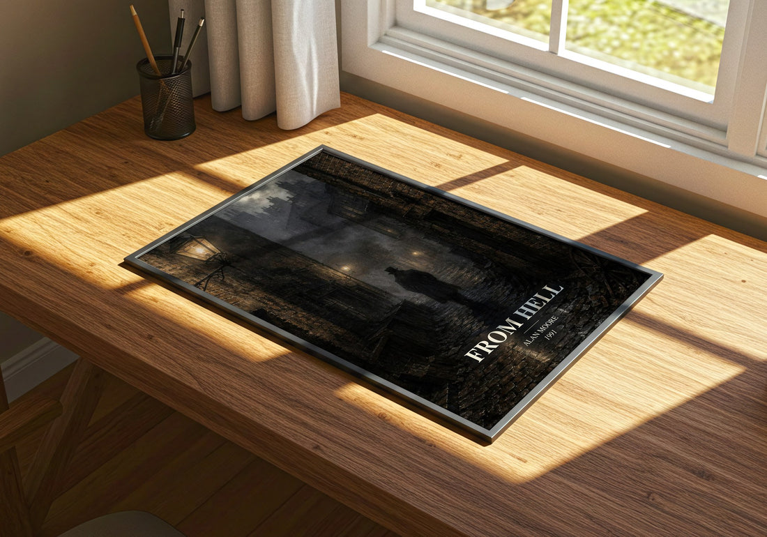 From hell watercolour book poster framed on wall – horror wall art