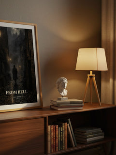 From hell watercolour print on bookshelf – Alan Moore fan gift