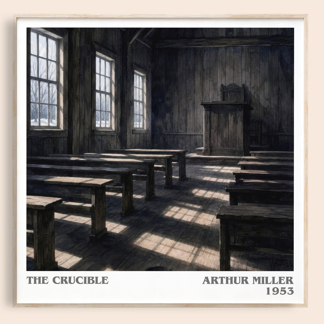 The Crucible literary book poster by Arthur Miller – framed literary art print