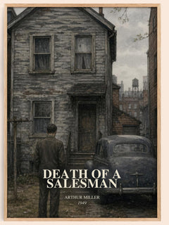 Death of a Salesman watercolour book poster by Arthur Miller – framed literary art print