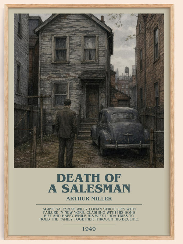Death of a Salesman bookish book poster by Arthur Miller – framed literary art print